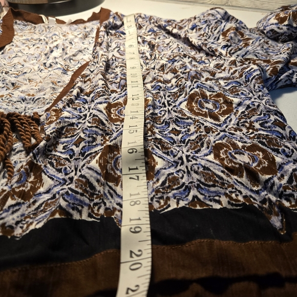 NWT Love Kyla  Brown Paisley  Ren Kimono Rayon Crepe Top  Boho Sz S - Picture 10 of 11